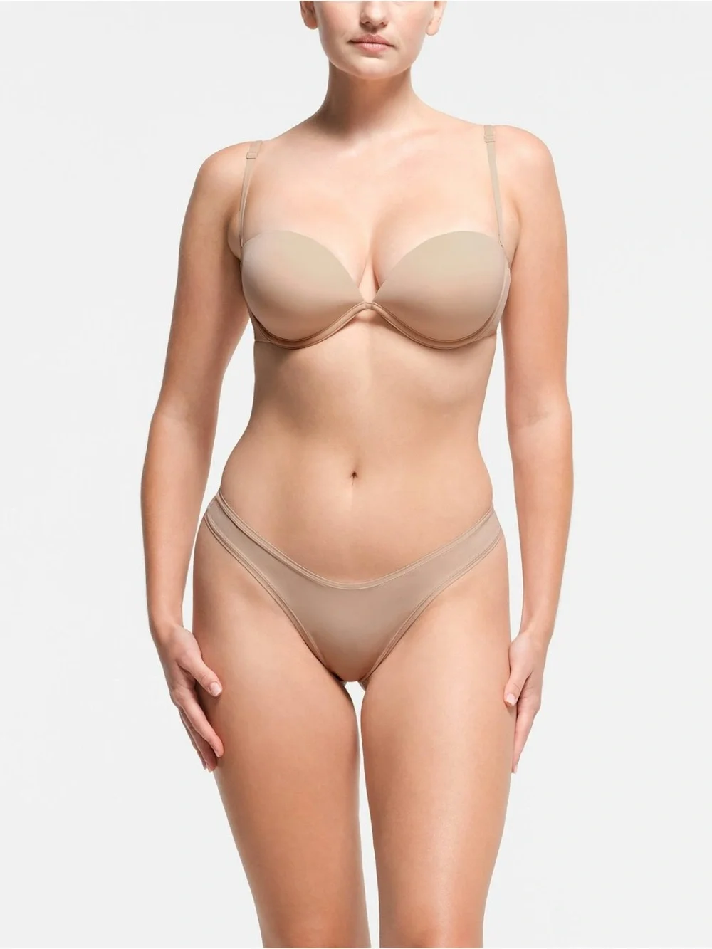 SKIMS Light Beige Strap-Convertible Push-Up Bra